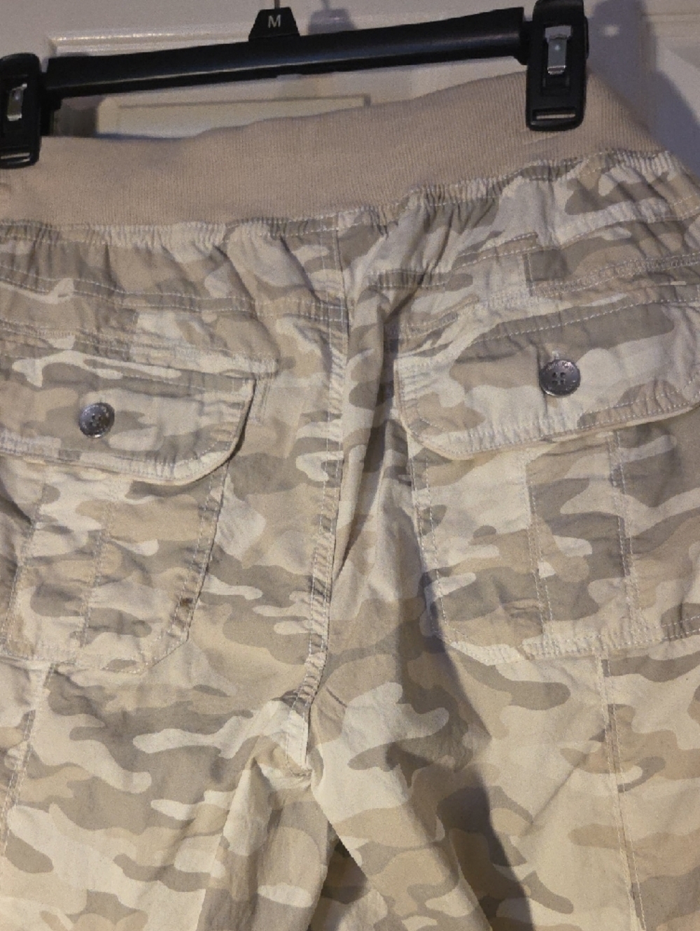 Calvin Klein Neutral Beige Camo Cropped Cargo Pants - Picture 7 of 7